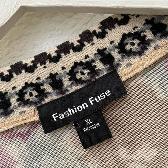 Fashion Fuse, Mixed Media Print Long Sleeve Dress, Floral, Paisley Fall … - Picture 8 of 8